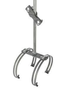 Молниеприемник, комплект для круглого конька №2, длина 1,5 м, алюминиевый, ?16 мм, крестовой зажим,