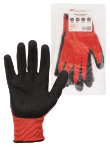 Перчатки полиэфирные "Контакт Хард", рельефное латексное покрытие,9, 15 кл., 59 61 г, 1 пара, tdm