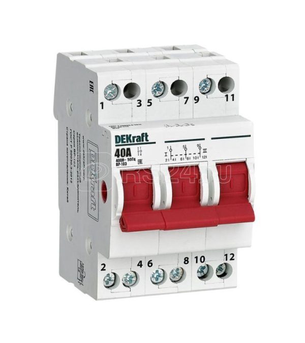 17216dek Трехпозиционный выключатель разъединитель 3p 40a ВР 103