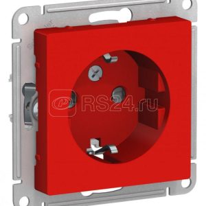 Atn002045 Розетка с заз. со шт. 16А, мех, красный