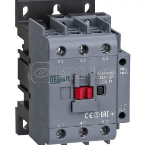 22007dek Контактор 50А 220В/230В АС3 АС4 1НО+1НЗ КМ 102 (1 шт)