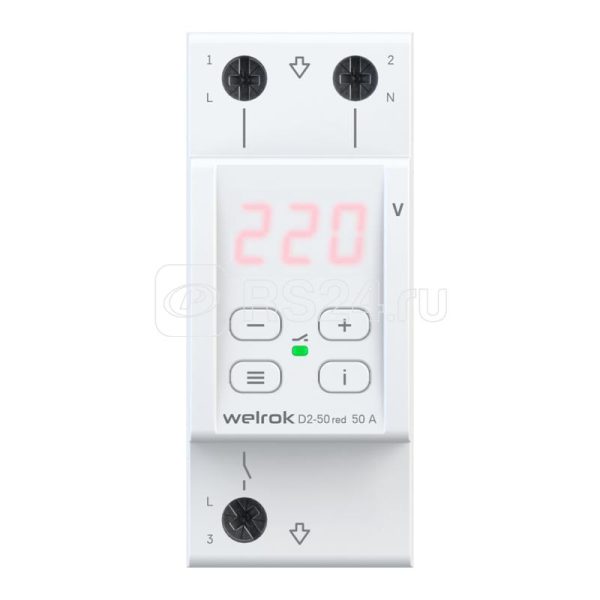 Реле напряжения welrok d2 50 red