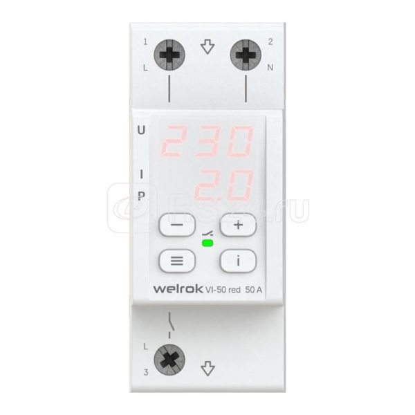 Реле напряжения с контролем тока welrok vi 50 red