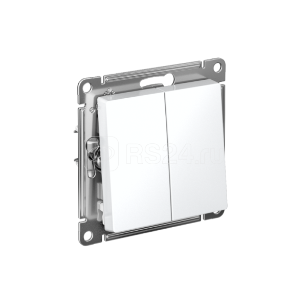 Atn000151s atlasdesign 2 клавишный выкл., сх.5, 10АХ, мех., быстрозажим. клем., белый