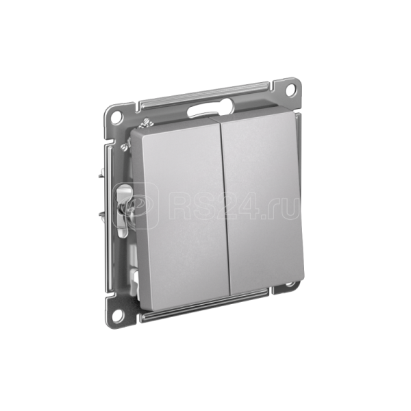 Atn000351s atlasdesign 2 клавишный выкл., сх.5, 10АХ, мех., быстрозажим. клем., алюминий