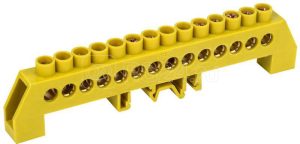 Шина PE "земля" в комб. DIN изол. "Стойка" ШНИ 8х12 14 КС Ж IEK YNN10 812 14DP K05