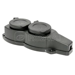 Колодка 2 м 16А IP44 2P+PE 230В с защ. крышками каучук Basic EKF RPS 018 16 230