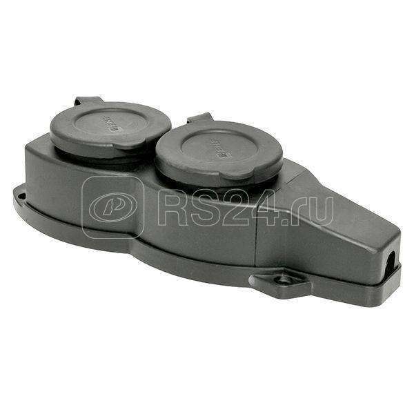 Колодка 2 м 16А IP44 2P+PE 230В с защ. крышками каучук Basic EKF RPS 018 16 230