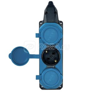 Колодка удлинителя 3 м с заземл. 16А IP44 каучук син. TOKOV TKE C08 KK3 Z