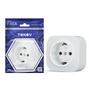 Розетка 1 м ОП Frea 16А IP20 250В с заземл. АБС пластик бел. TOKOV ELECTRIC TKE FR R1Z C01