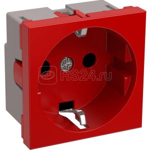 Розетка 1 м 2мод. РКС 20 32 П К 45х45 с заземл. красн. PRIMER IEK CKK 40D RSZK2 K04 K