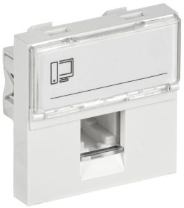 Розетка компьютерная 2мод. РКИ 20 00 П RJ45 кат.5E UTP механизм PRIMER IEK CKK 40D RI2 K01