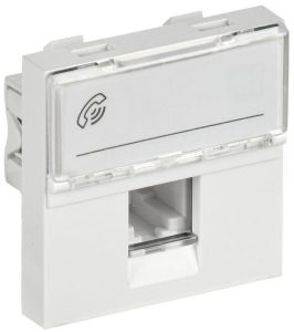 Розетка телефонная 2мод. РКФ 20 00 П RJ11 кат.3 бел. PRIMER IEK CKK 40D RT2 K01