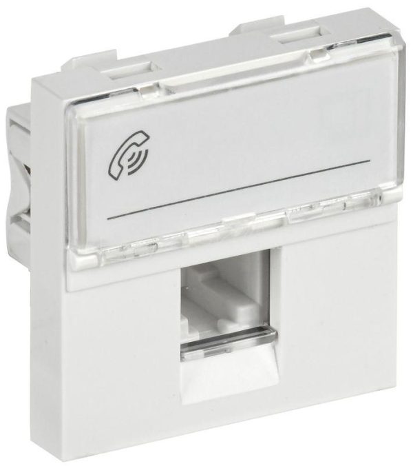 Розетка телефонная 2мод. РКФ 20 00 П RJ11 кат.3 бел. PRIMER IEK CKK 40D RT2 K01