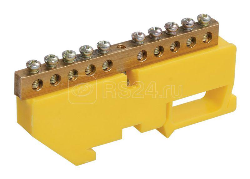 Шина PE "земля" на DIN изоляторе ШНИ 6х9 16 Д Ж IEK YNN10 69 16D K05