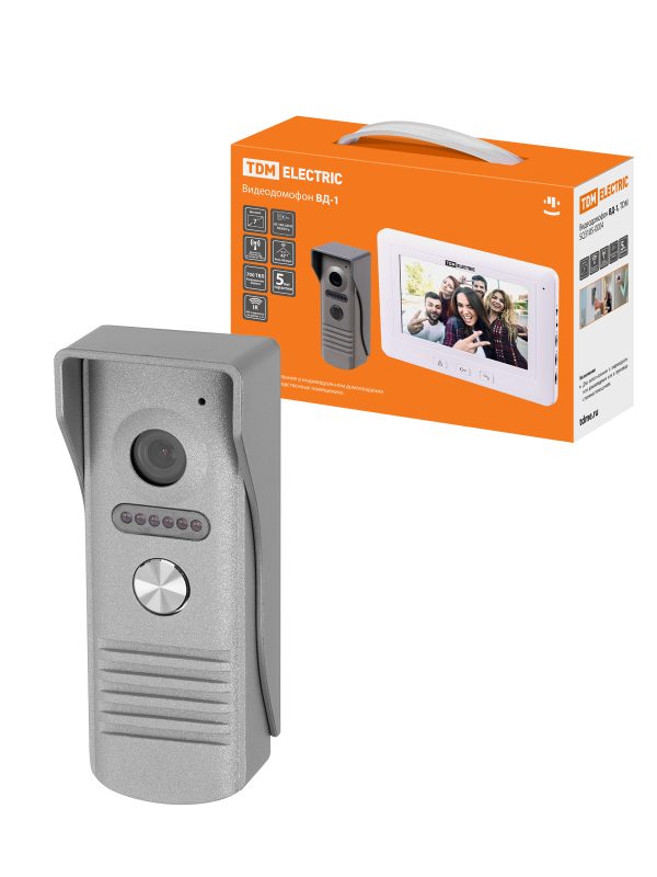 Видеодомофон ВД 1 (размер экрана монитора 7 дюймов, разрешение экрана 0,4 Мп, разрешение видеокамеры