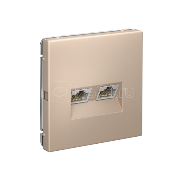 GAL001285 ARTGALLERY Розетка двойная компьютерная RJ45+RJ45, кат. 5е, механизм, песочный