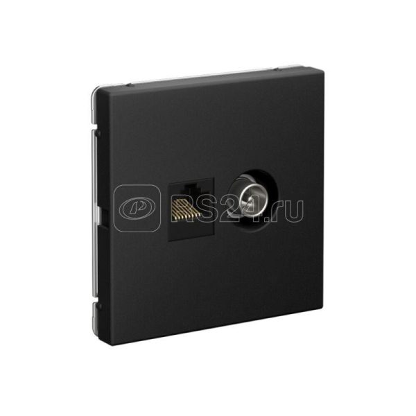 GAL001089 ARTGALLERY Розетка двойная ТВ + компьютерная RJ45, кат. 5Е, карбон