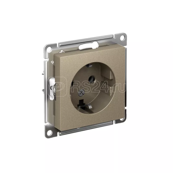 Розетка с з/к, 16А, мех, шампань