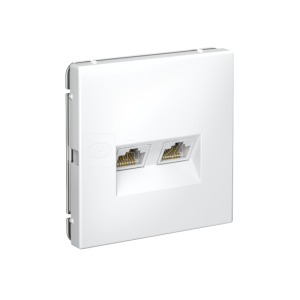 GAL000185 ARTGALLERY РОЗЕТКА двойная компьютерная RJ45+RJ45, кат. 5е, механизм, белый