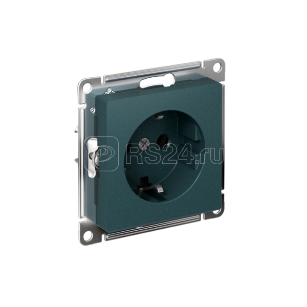 ATN000843S ATLASDESIGN Розетка с заземлением, 16А, мех., быстрозажим. клем., изумруд