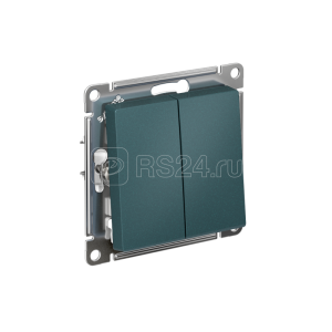 ATN000851S ATLASDESIGN 2 клавишный выключатель, сх.5, 10АХ, мех., быстрозажим. клем., изумруд