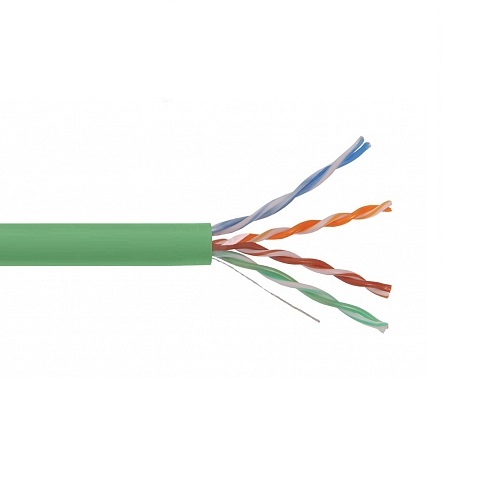 Кабель витая пара СКО U/UTP Сat 5e PVC LS LTx нг(А) LSLTx 4х2x0.52 Premium Indoor 305м, зеленая