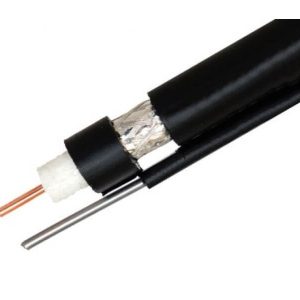 Кабель коаксиальный, RG 11 CCS, внешний с тросом, черный 305м.