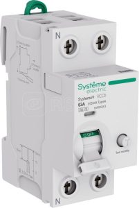 S9R29263 Systeme9 Выключатель дифференциального тока (ВДТ) 63A 2P 300мА Тип A S 230В