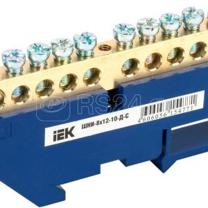 IEK Шина N ноль на DIN изол ШНИ 8х12 10 Д С YNN10 812 10D K07
