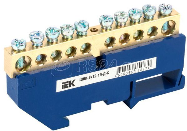 IEK Шина N ноль на DIN изол ШНИ 8х12 10 Д С YNN10 812 10D K07