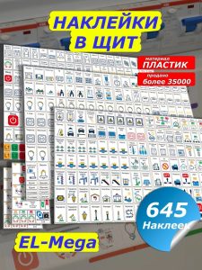 Наклейки на автоматы в электрощит Мега