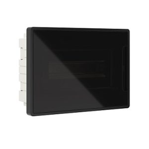 DKC Щиток 12 мод встраиваемый FRAME, черный, с тонированной дверцей, с 2 шинами PEN на 6 и 8 отв. F
